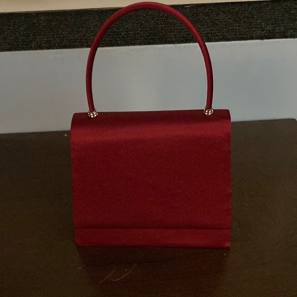 Red satin purse